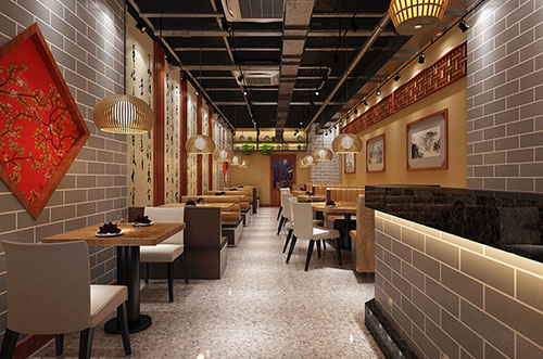 秀山传统中式餐厅餐馆装修设计效果图