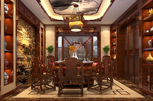 秀山温馨雅致的古典中式家庭装修设计效果图