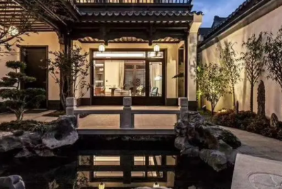 秀山现代中式别墅的庭院设计如此美丽